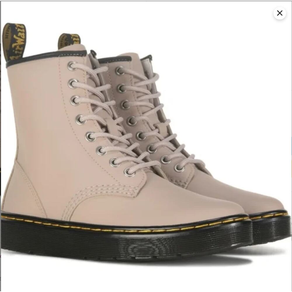 Dr. Martens Zavala Bootie Vintage Taupe Size 7 Leather Combat Boots